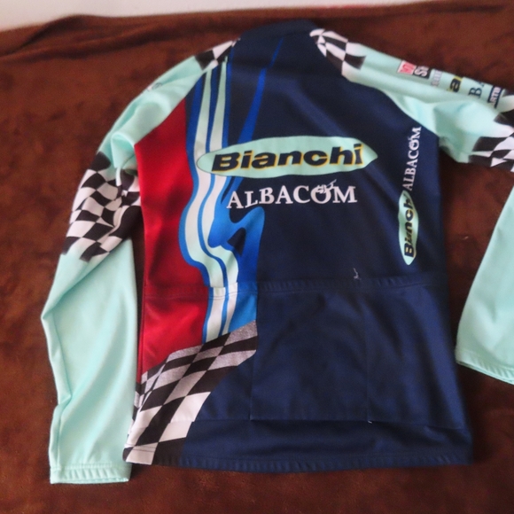 Vintage SMS Santini Bianchi Martini Racing full Zip Cycling Team Bike Jersey XL - Picture 6 of 9